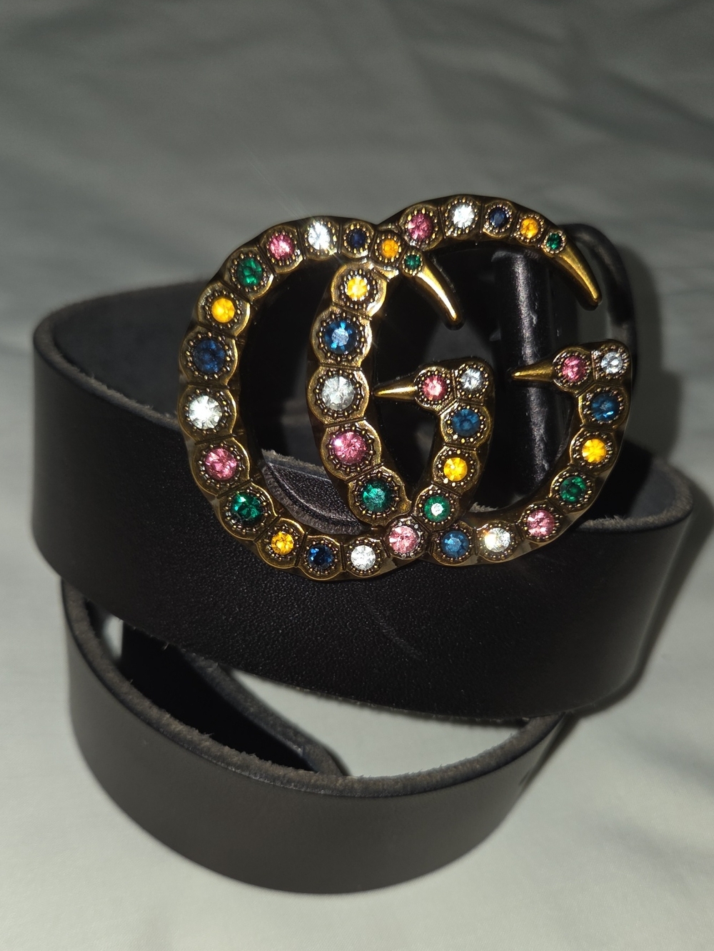 Gucci Gem Belt Leather GG Buckle